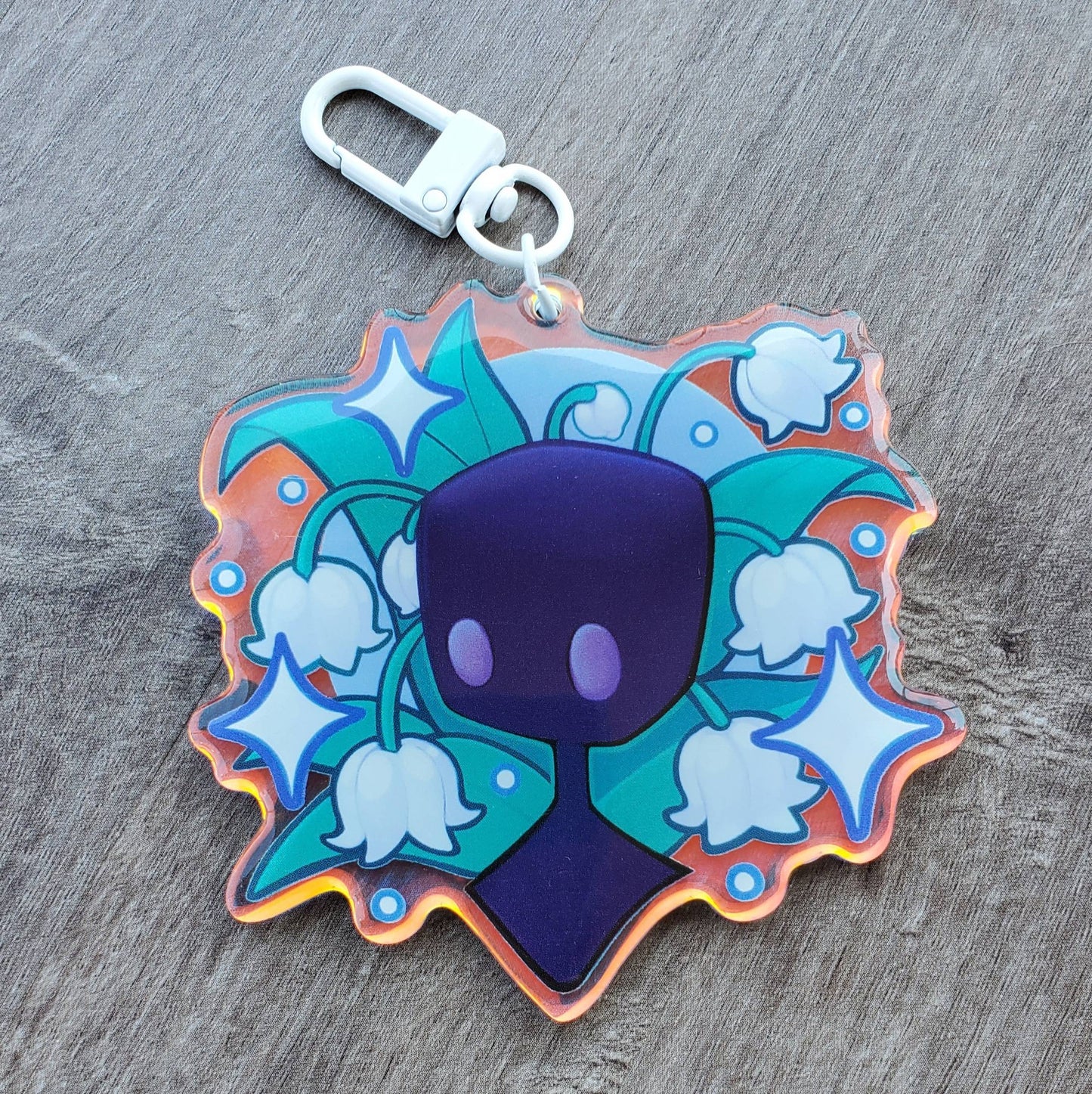 Rain Flowers Holo Acrylic Keychain